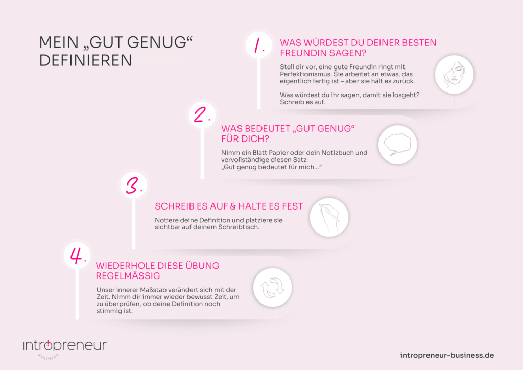 Schritt-für-Schritt-Übung: So findest du deine persönliche Definition von ‚gut genug‘ statt Perfektionismus